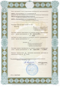 License for geodetic and cartographic activities